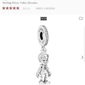 Last one Pandora/Disney sliver Pinocchio dangle charm